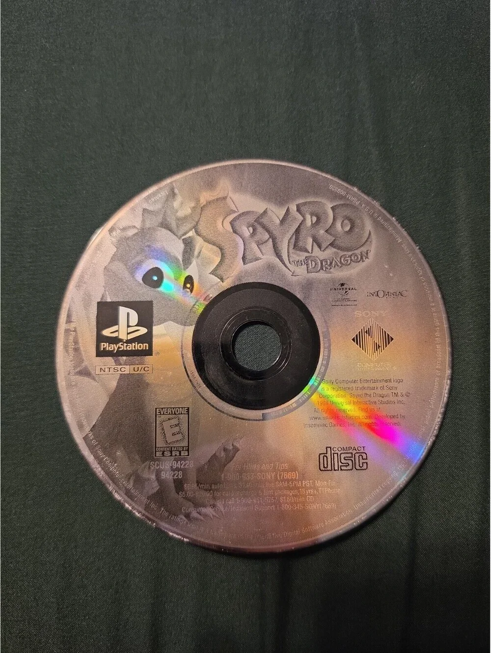 Spyro the Dragon Sony PlayStation 1 Tested And Working